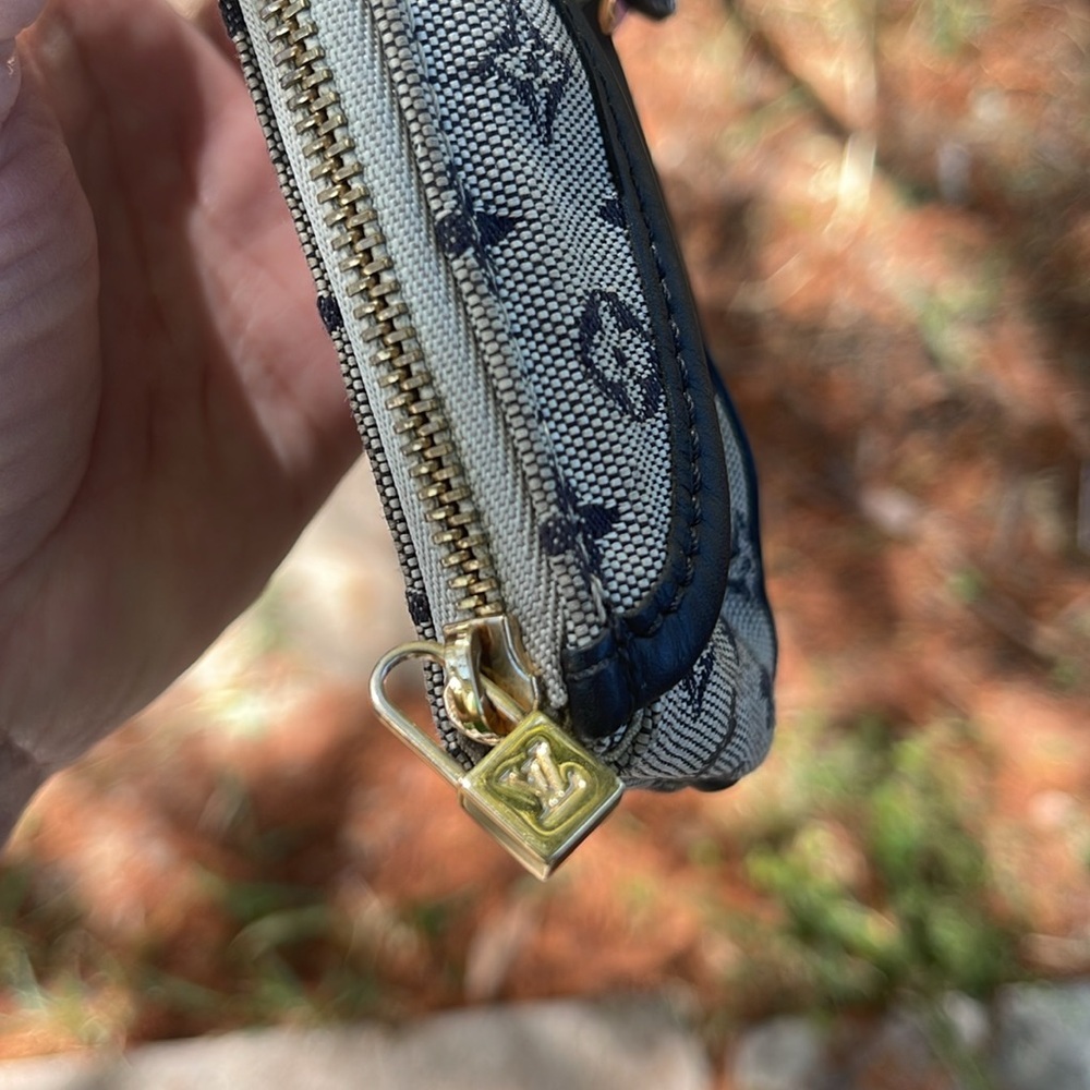 Authentic Vintage Louis Vuitton Monogram Mini Lin Anne Sophie Pouch/Clutch Navy - Picture 14 of 17